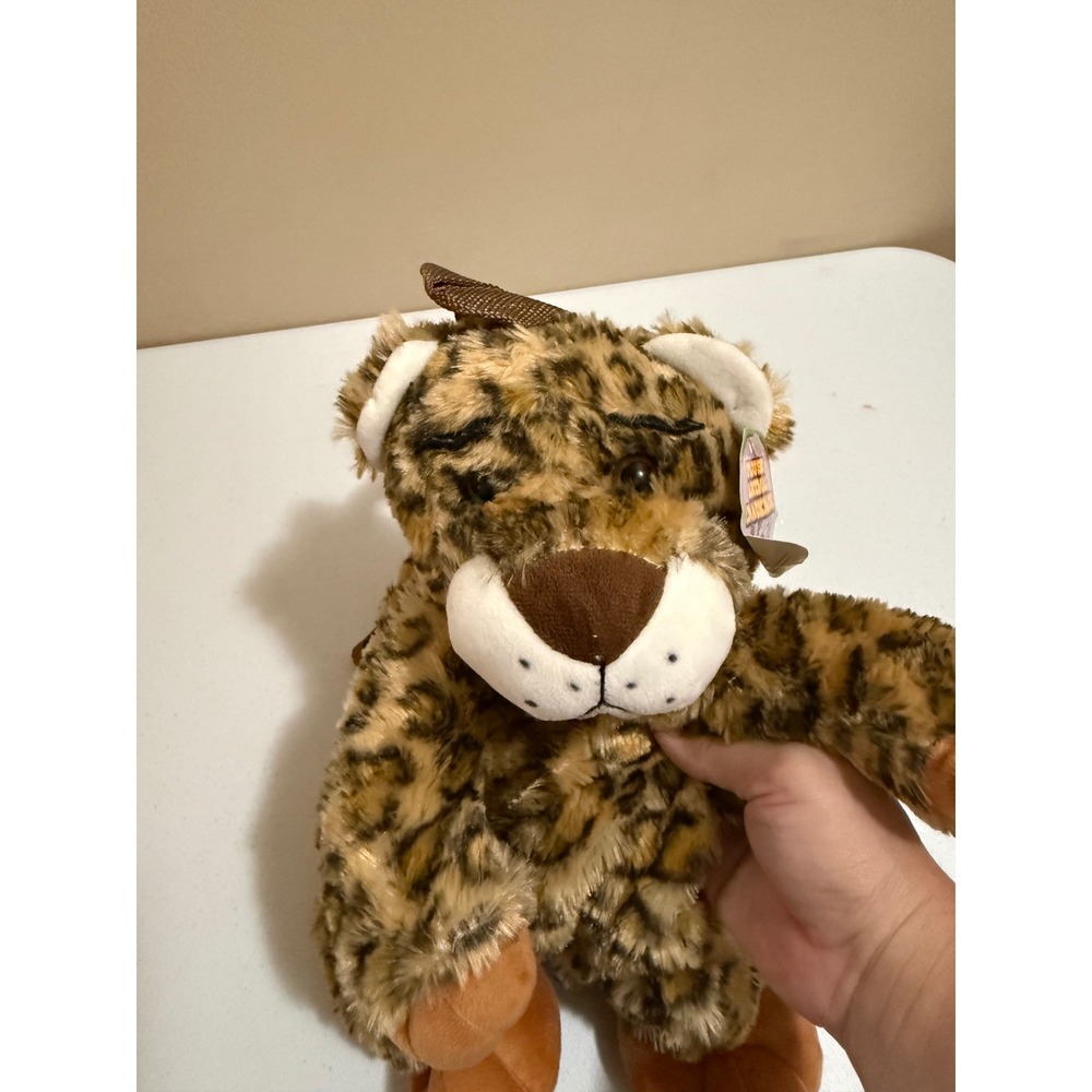 Calplush Leopard Plush Animal Backpack Brown Spotted Faux Fur 10265-14 NWT